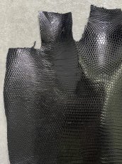 画像5: リザード　トカゲ革　ブラック　30cm　エキゾチックレザー (5)
