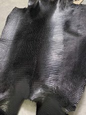 画像2: リザード　トカゲ革　ブラック　30cm　エキゾチックレザー (2)