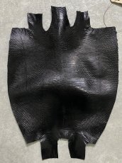 画像1: リザード　トカゲ革　ブラック　30cm　エキゾチックレザー (1)