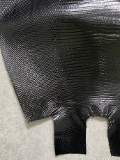 画像8: リザード　トカゲ革　ブラック　30cm　エキゾチックレザー (8)