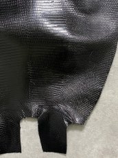 画像9: リザード　トカゲ革　ブラック　30cm　エキゾチックレザー (9)