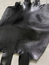画像3: リザード　トカゲ革　ブラック　30cm　エキゾチックレザー (3)