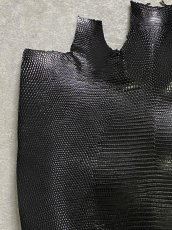 画像4: リザード　トカゲ革　ブラック　31cm　エキゾチックレザー (4)
