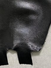 画像7: リザード　トカゲ革　ブラック　31cm　エキゾチックレザー (7)