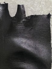 画像5: リザード　トカゲ革　ブラック　31cm　エキゾチックレザー (5)