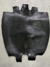 画像1: リザード　トカゲ革　ブラック　33cm　エキゾチックレザー (1)