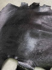 画像6: リザード　トカゲ革　ブラック　33cm　エキゾチックレザー (6)