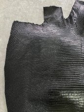 画像2: リザード　トカゲ革　ブラック　33cm　エキゾチックレザー (2)