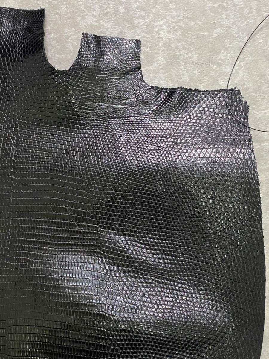 画像3: リザード　トカゲ革　ブラック　33cm　エキゾチックレザー (3)