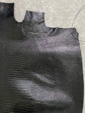 画像3: リザード　トカゲ革　ブラック　33cm　エキゾチックレザー (3)