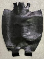 画像1: リザード　トカゲ革　ブラック　30cm　エキゾチックレザー (1)