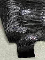 画像4: リザード　トカゲ革　ブラック　30cm　エキゾチックレザー (4)