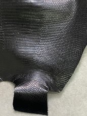 画像5: リザード　トカゲ革　ブラック　30cm　エキゾチックレザー (5)