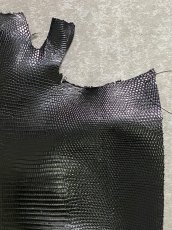 画像3: リザード　トカゲ革　ブラック　30cm　エキゾチックレザー (3)