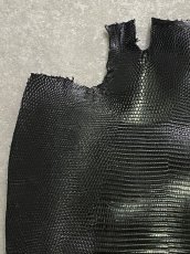 画像2: リザード　トカゲ革　ブラック　30cm　エキゾチックレザー (2)