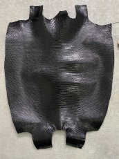 画像1: リザード　トカゲ革　ブラック　30cm　エキゾチックレザー (1)