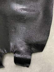 画像5: リザード　トカゲ革　ブラック　30cm　エキゾチックレザー (5)