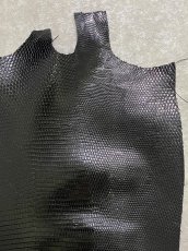 画像3: リザード　トカゲ革　ブラック　30cm　エキゾチックレザー (3)