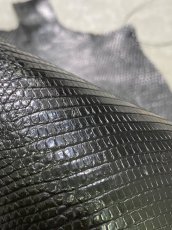 画像7: リザード　トカゲ革　ブラック　30cm　エキゾチックレザー (7)