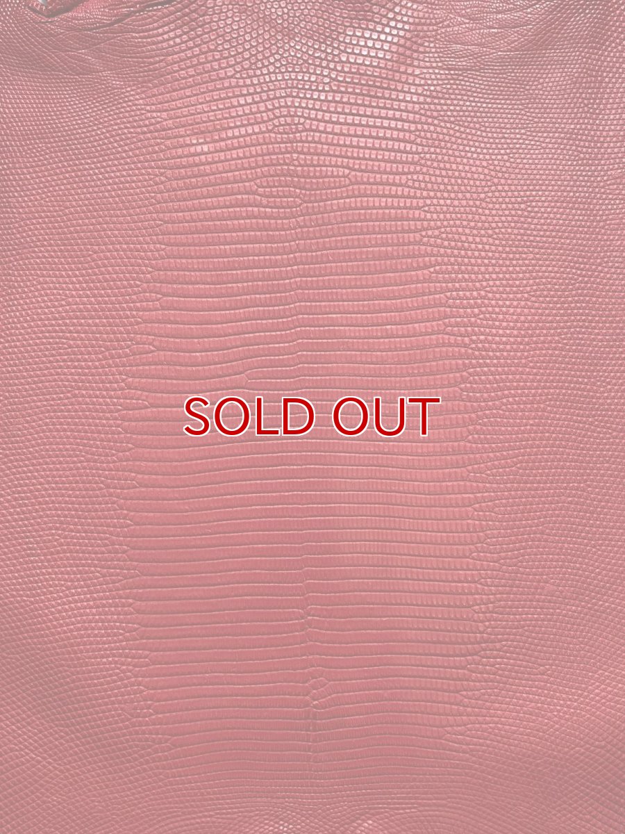 画像6: リザード　トカゲ革　マットレッド　28cm　エキゾチックレザー (6)