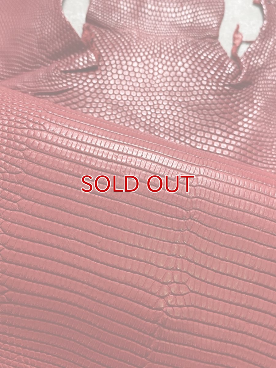 画像7: リザード　トカゲ革　マットレッド　28cm　エキゾチックレザー (7)