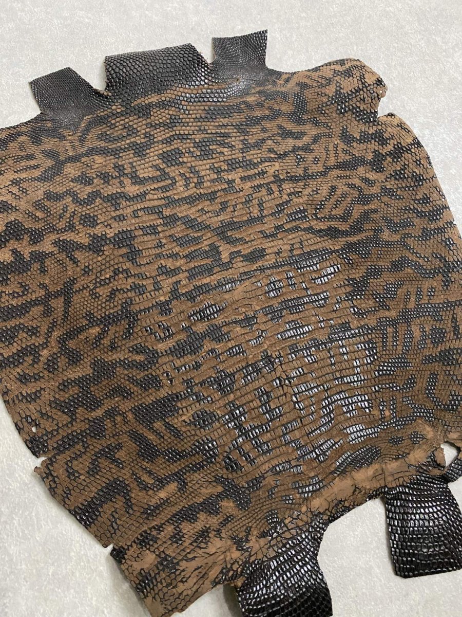 画像3: リザード　部分ヌバック　ブラウン (3)