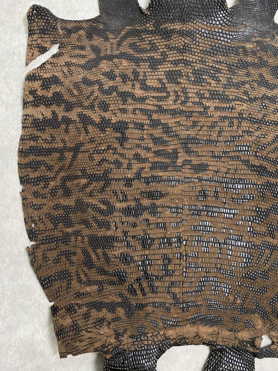 画像4: リザード　部分ヌバック　ブラウン (4)