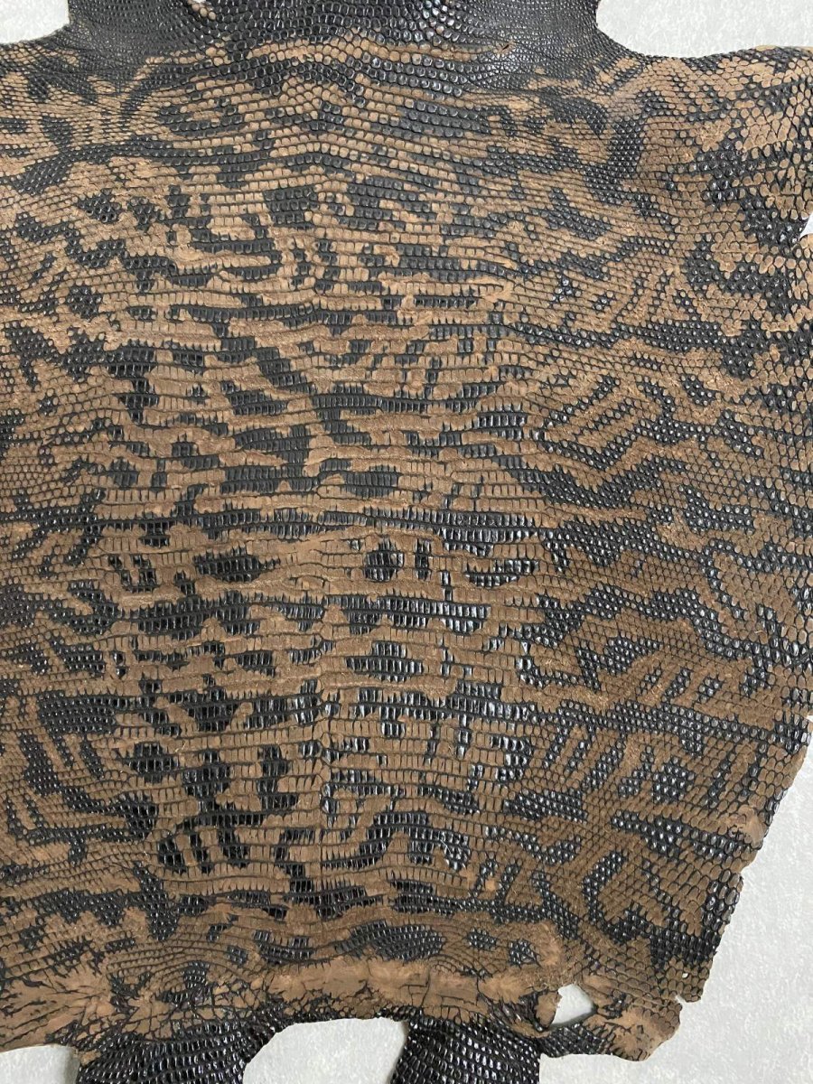 画像5: リザード　部分ヌバック　ブラウン (5)