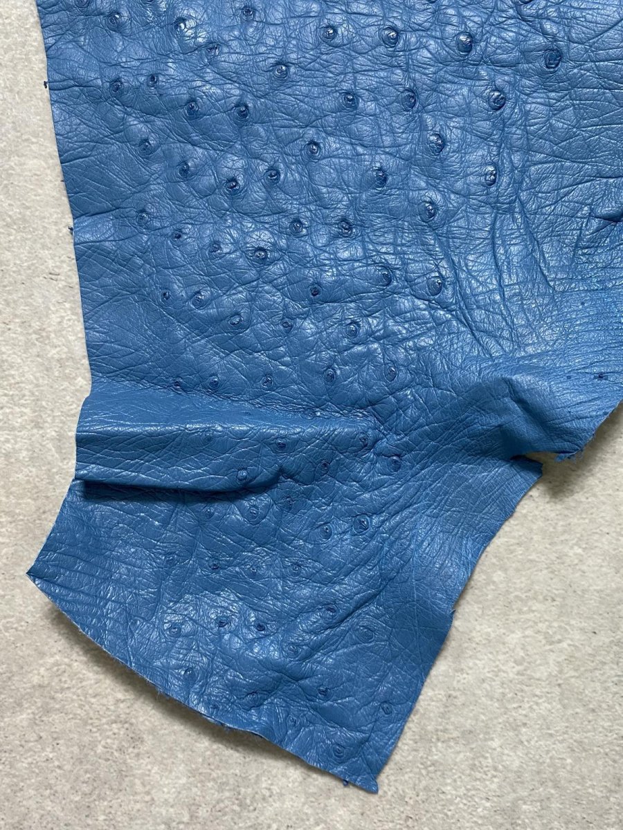 画像4: オーストリッチ革ハギレ　ブルージーン　ダチョウの革　オーストリッチレザー　エキゾチックレザー (4)