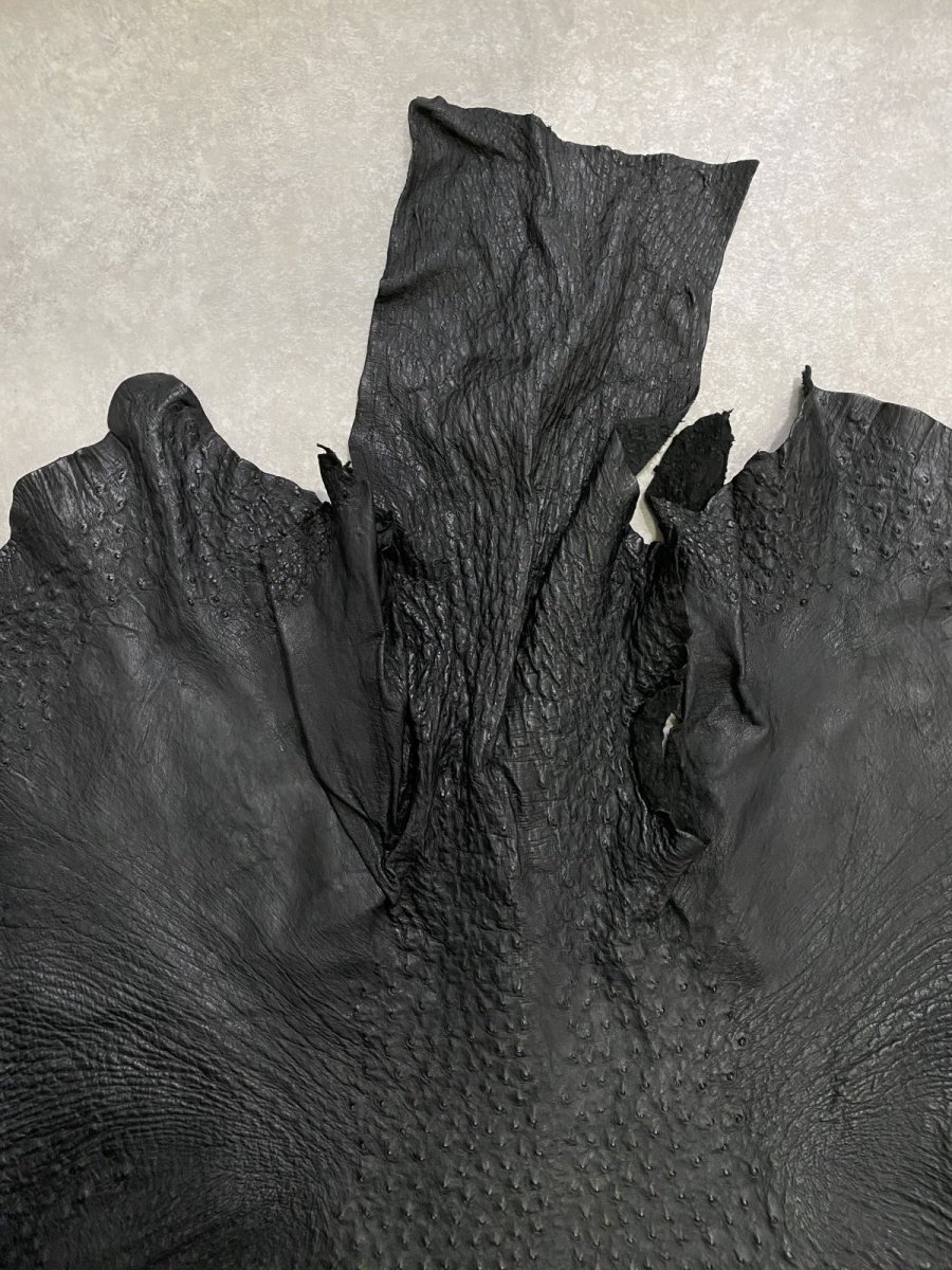 画像3: オーストリッチ革 ブラック ダチョウの革 オーストリッチレザー エキゾチックレザー (3)