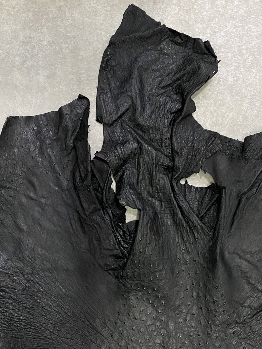 画像3: オーストリッチ革 ブラック ダチョウの革 オーストリッチレザー エキゾチックレザー (3)