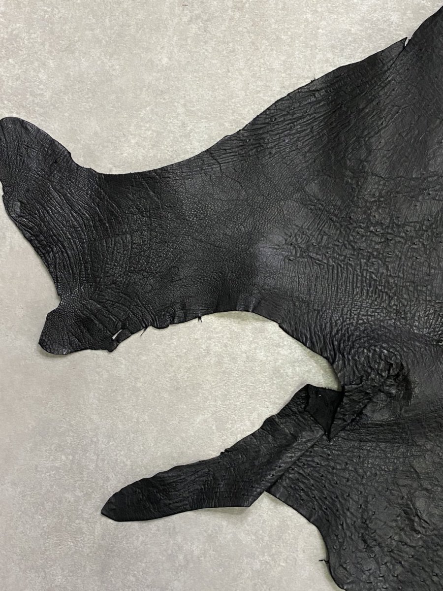 画像5: オーストリッチ革 ブラック ダチョウの革 オーストリッチレザー エキゾチックレザー (5)