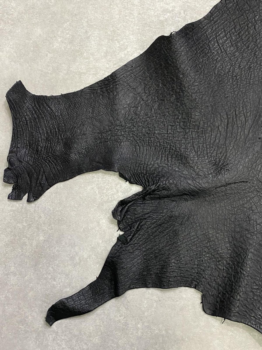 画像5: オーストリッチ革 ブラック ダチョウの革 オーストリッチレザー エキゾチックレザー (5)