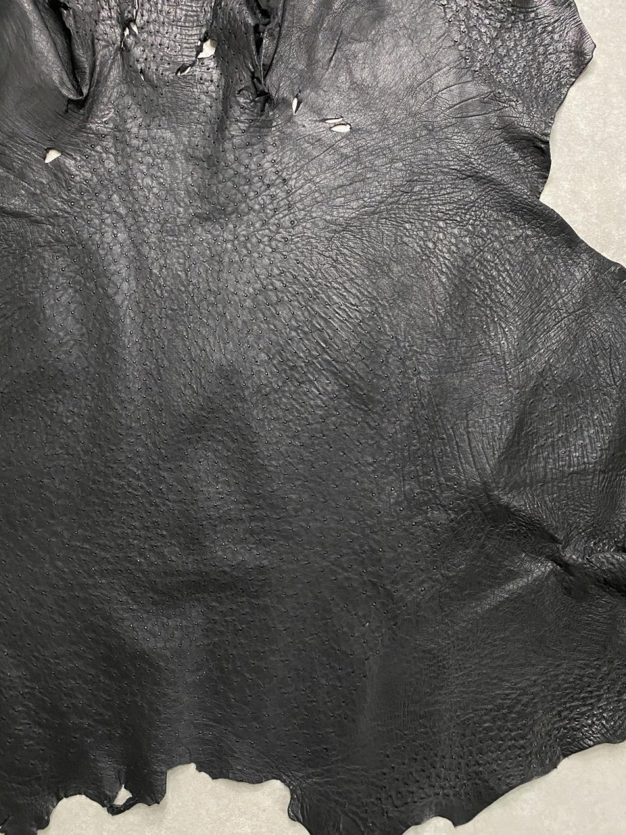 画像4: オーストリッチ革　ブラック　ダチョウの革　オーストリッチレザー　エキゾチックレザー (4)