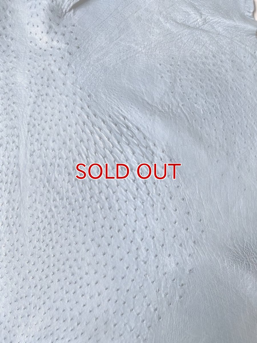 画像5: オーストリッチ革 ブルージーン ダチョウの革 オーストリッチレザー エキゾチックレザー (5)