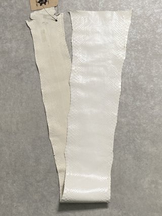 GQ5905▲未使用 パイソンレザー/本ヘビ革 トリミング:レザー トートバッグ/ハンドバッグ 手提げ/肩掛け 鞄 ホワイト×ブラウン系/ブラック