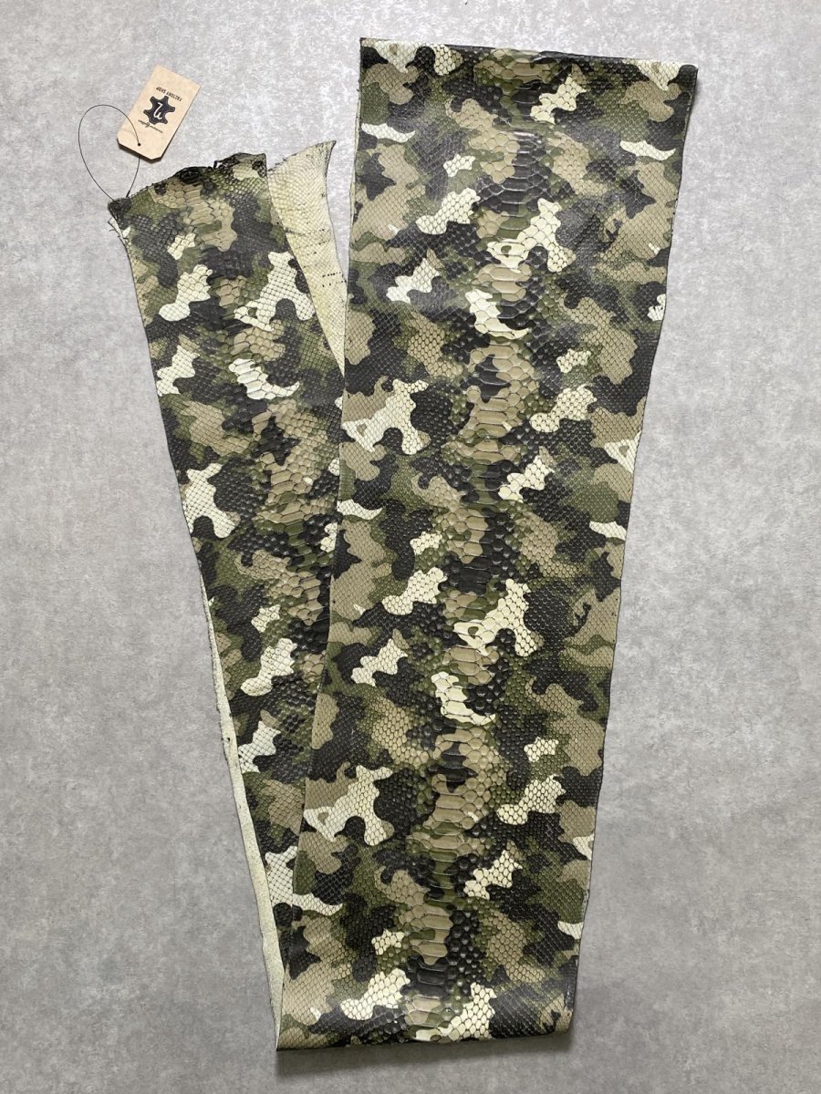 画像2: ダイヤモンドパイソン　ヘビ革　迷彩　ツヤなし  B/C　335cm　蛇革　エキゾチックレザー (2)