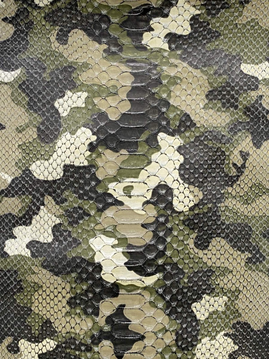 画像5: ダイヤモンドパイソン　ヘビ革　迷彩　ツヤなし  B/C　335cm　蛇革　エキゾチックレザー (5)