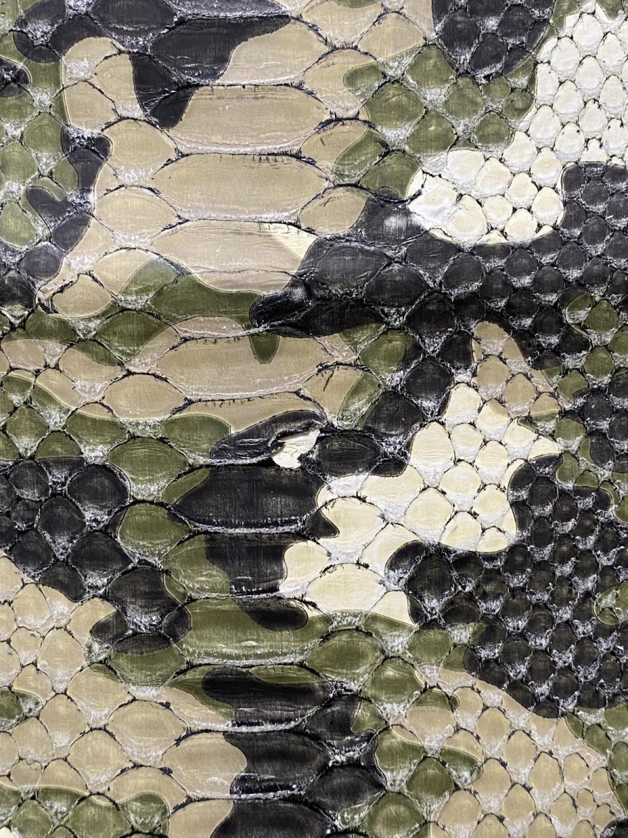 画像8: ダイヤモンドパイソン　ヘビ革　迷彩　ツヤなし  B/C　335cm　蛇革　エキゾチックレザー (8)