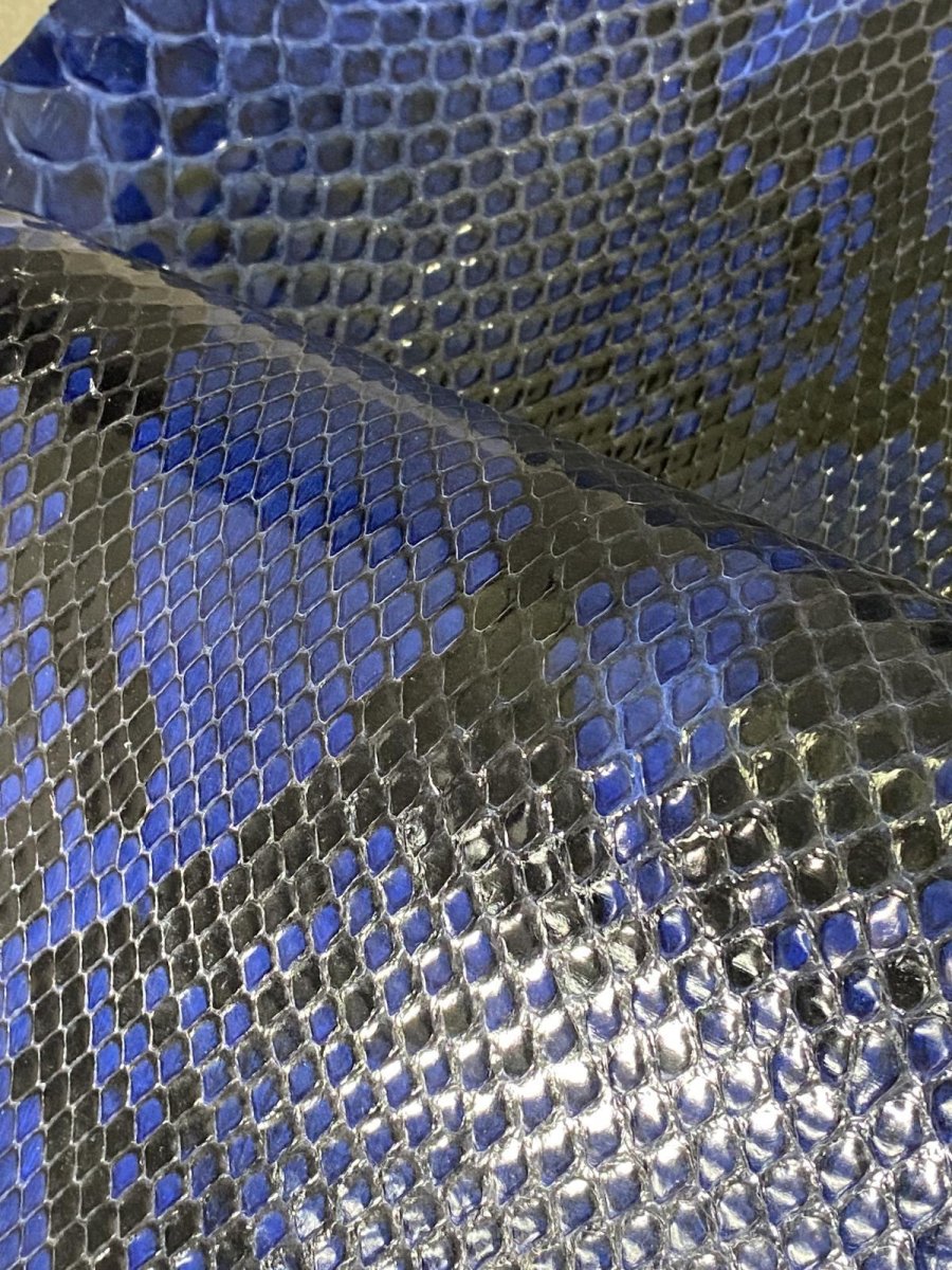 画像5: ダイヤモンドパイソン　ヘビ革　ブルー  F/C　375cm　蛇革　エキゾチックレザー (5)