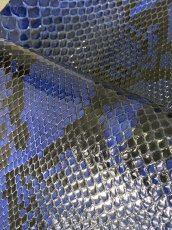 画像5: ダイヤモンドパイソン　ヘビ革　ブルー  F/C　375cm　蛇革　エキゾチックレザー (5)