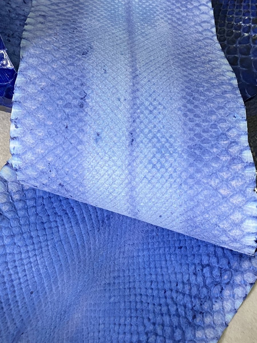 画像6: ダイヤモンドパイソン　ヘビ革　ブルー  F/C　375cm　蛇革　エキゾチックレザー (6)