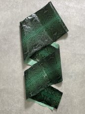 画像1: ダイヤモンドパイソン　ヘビ革　グリーン  B/C　305cm　蛇革　エキゾチックレザー (1)
