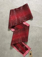 画像1: ダイヤモンドパイソン　ヘビ革　レッド  B/C　264cm　蛇革　エキゾチックレザー (1)