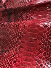 画像5: ダイヤモンドパイソン　ヘビ革　レッド  B/C　264cm　蛇革　エキゾチックレザー (5)
