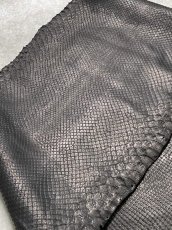 画像2: ダイヤモンドパイソン　ヘビ革　マットブラック  F/C　345cm　蛇革　エキゾチックレザー (2)