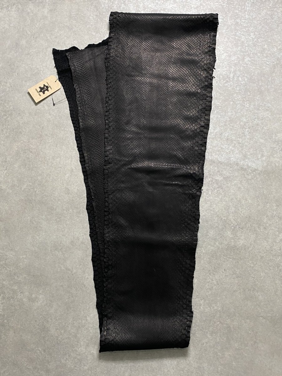 画像3: ダイヤモンドパイソン　ヘビ革　マットブラック  F/C　345cm　蛇革　エキゾチックレザー (3)