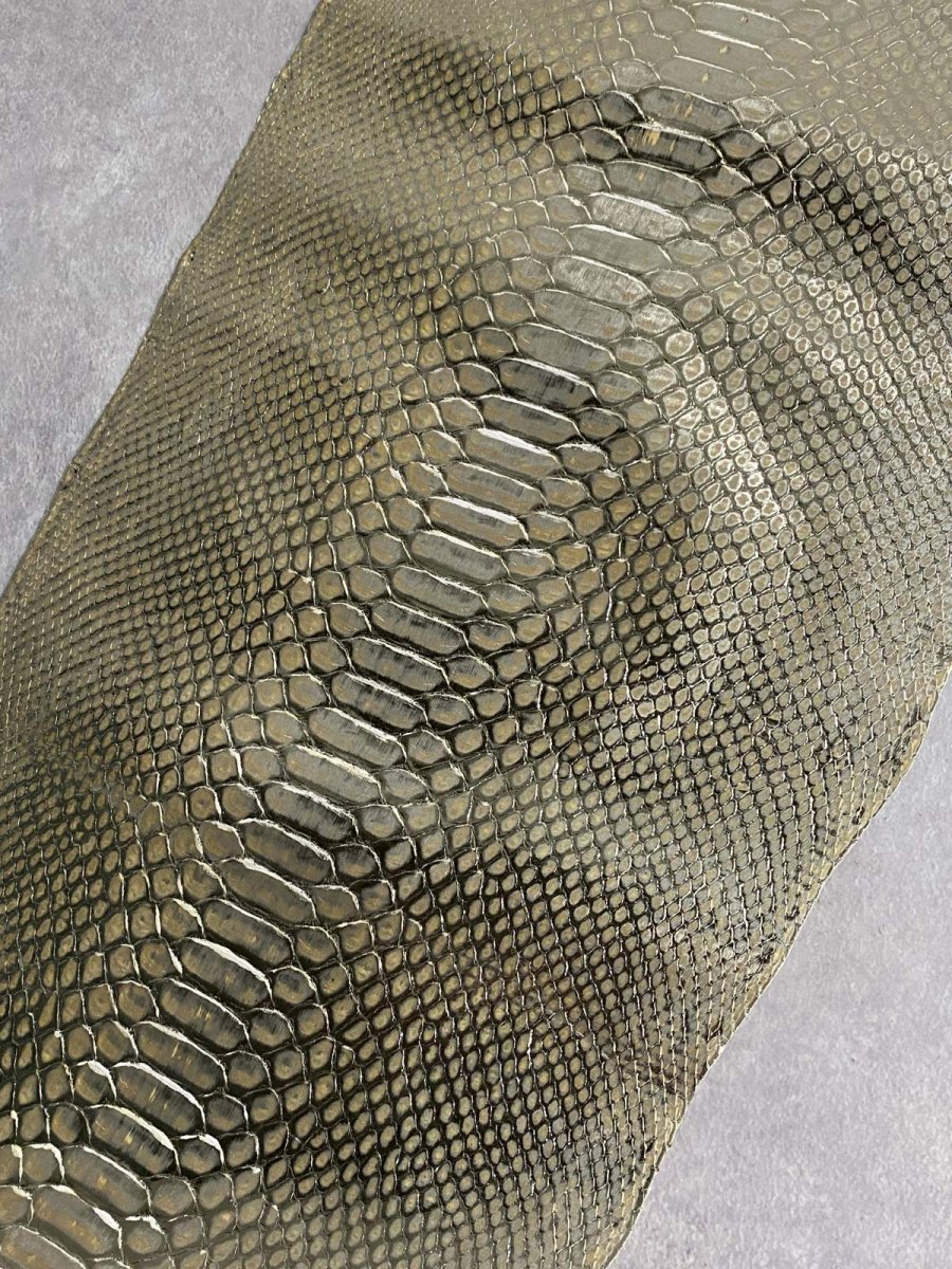 画像3: ダイヤモンドパイソン　ゴールド吟スリ　274cm　ヘビ革 (3)
