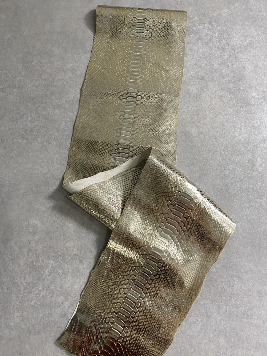 画像4: ダイヤモンドパイソン　ゴールド吟スリ　274cm　ヘビ革 (4)