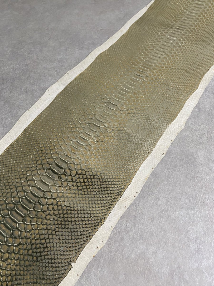 画像5: ダイヤモンドパイソン　ゴールド吟スリ　274cm　ヘビ革 (5)